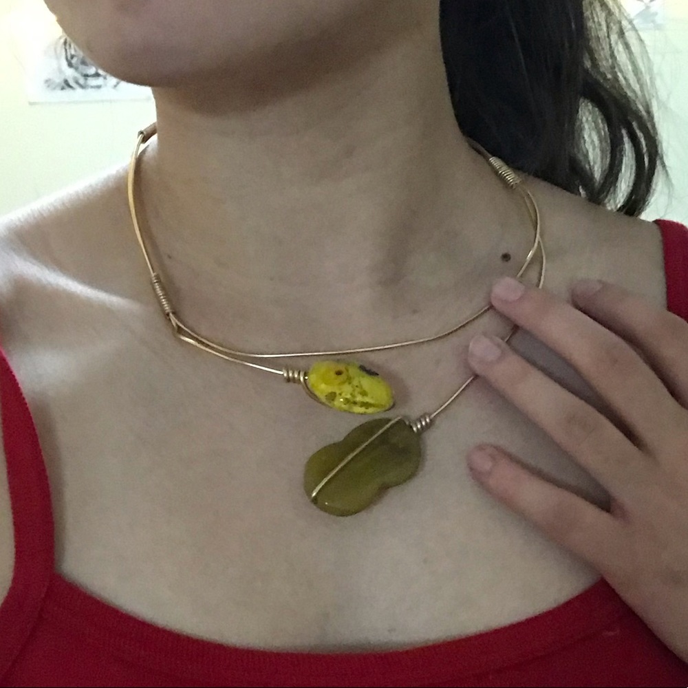 Beautiful abstract glass charm necklace